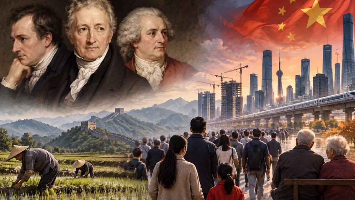 China: Malthus versus Godwin e Condorcet